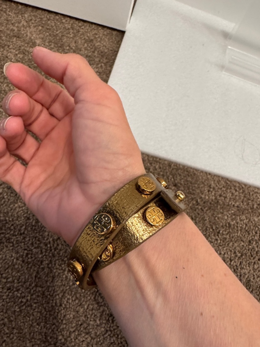 Tory Burch gold studded wrap bracelet - Picture 2 of 4